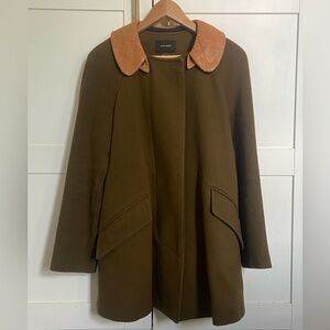 RARE Isabel Marant Zeph Wool Coat Leather Collar fr36